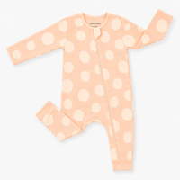 Papaya Big Dots bambusový overal pro miminko na zip